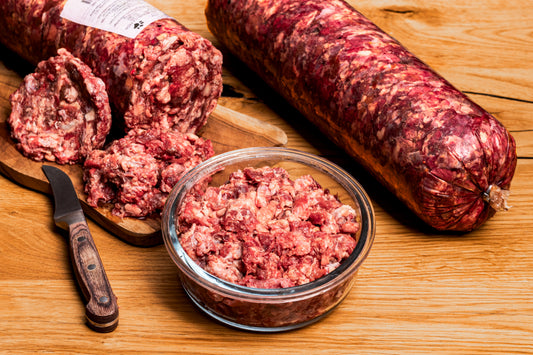 Baton dla psów mrożony BARF wołowy bez kości surowy 5x2000g