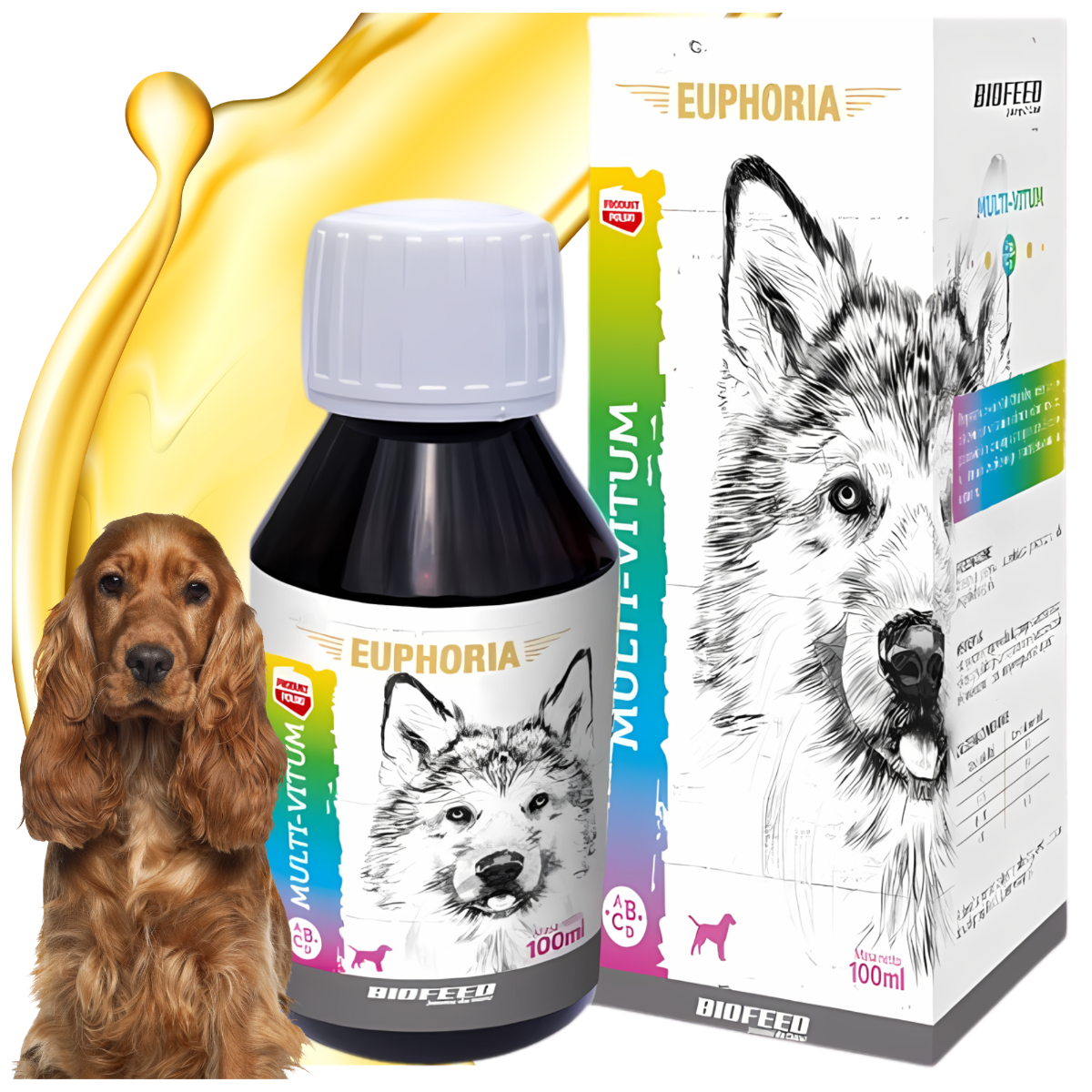 Suplement dla Psa w Płynie BioFeed Multi-Vitum Dog Euphoria 100 ML