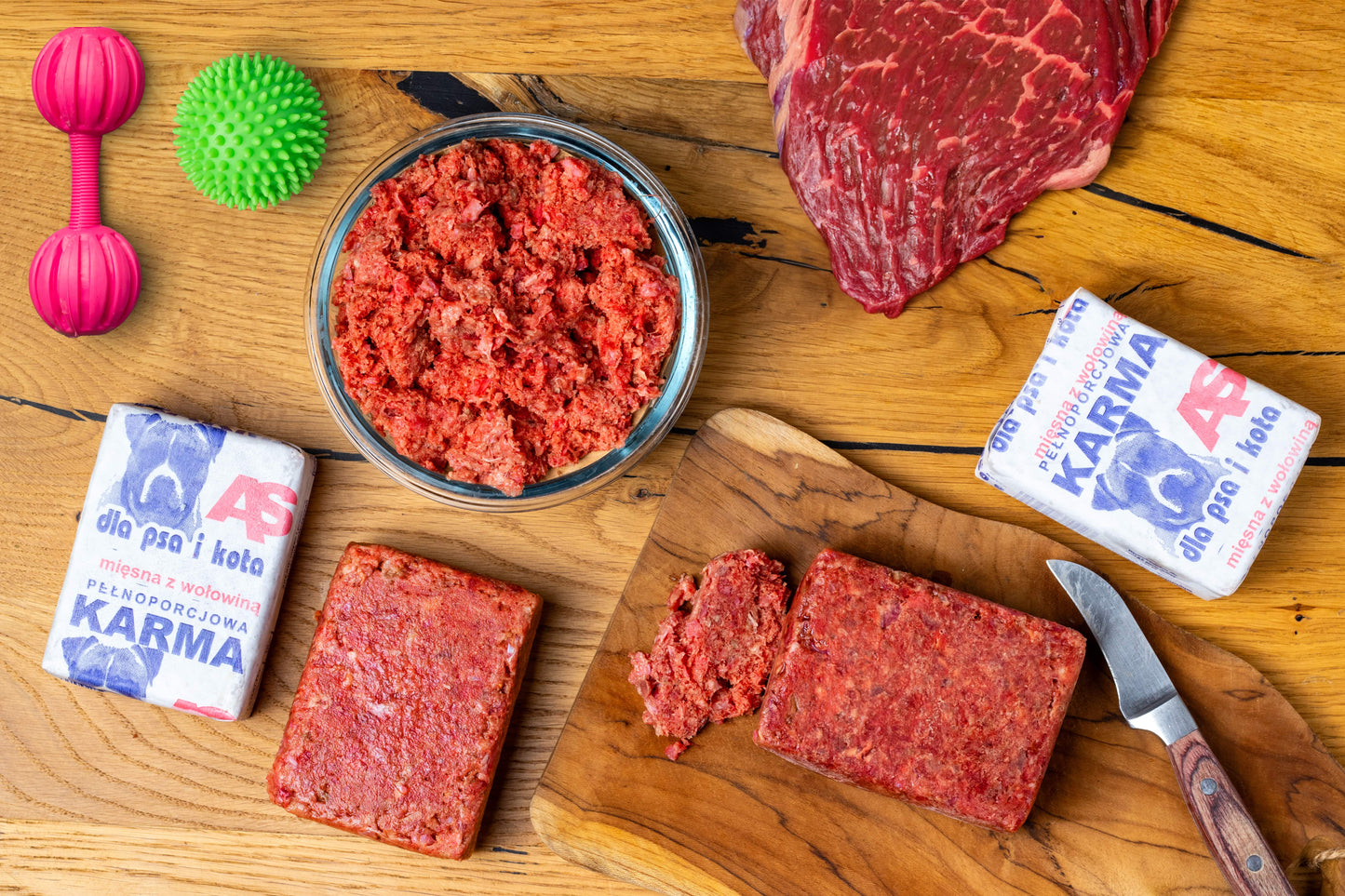 Mięso mrożone w kostkach AS BARF - Zestaw 10kg